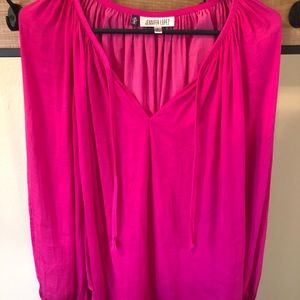 Jennifer Lopez Long Sleeve Pink Blouse